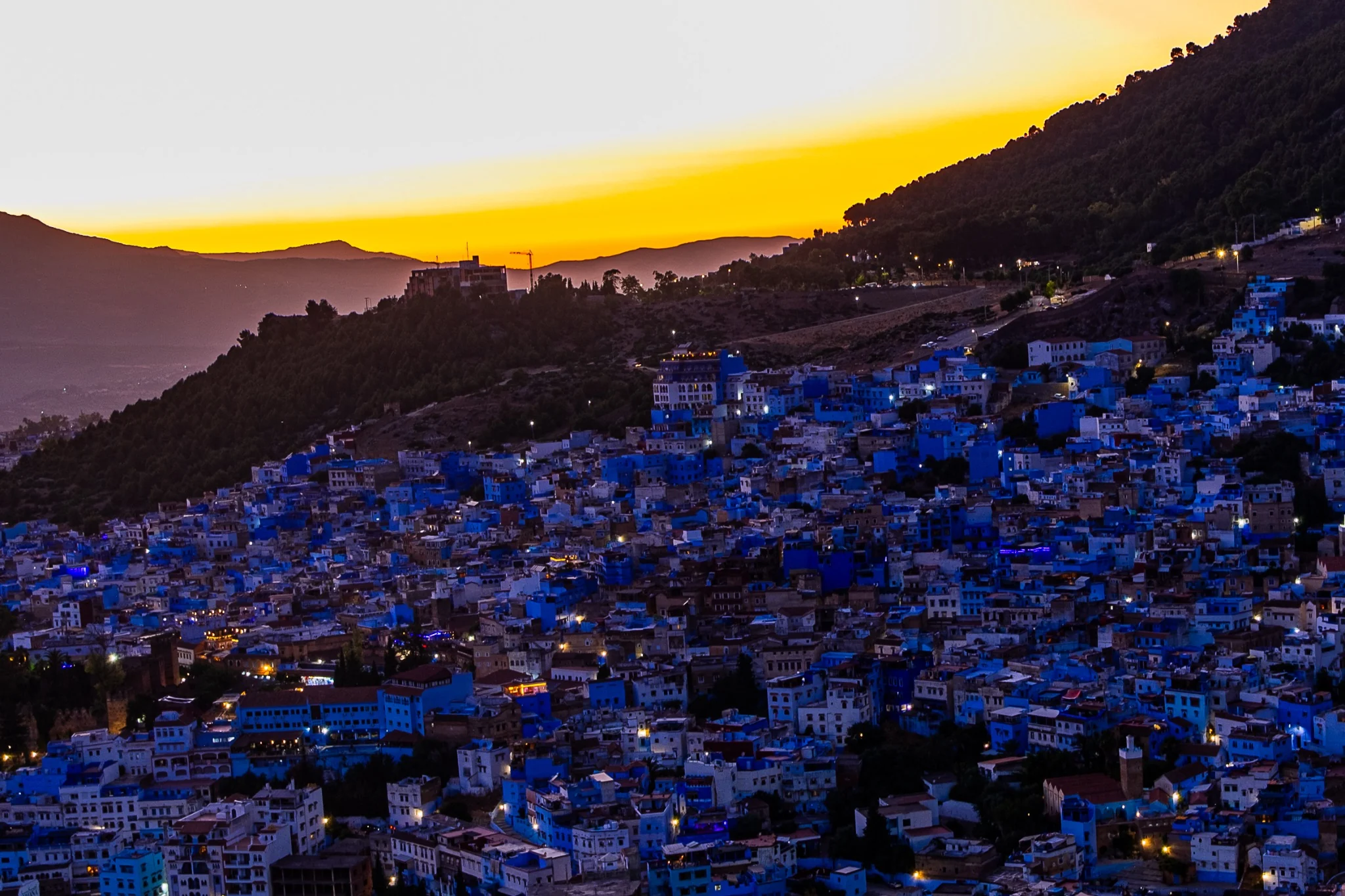 Chefchaouen au coucher du soleil