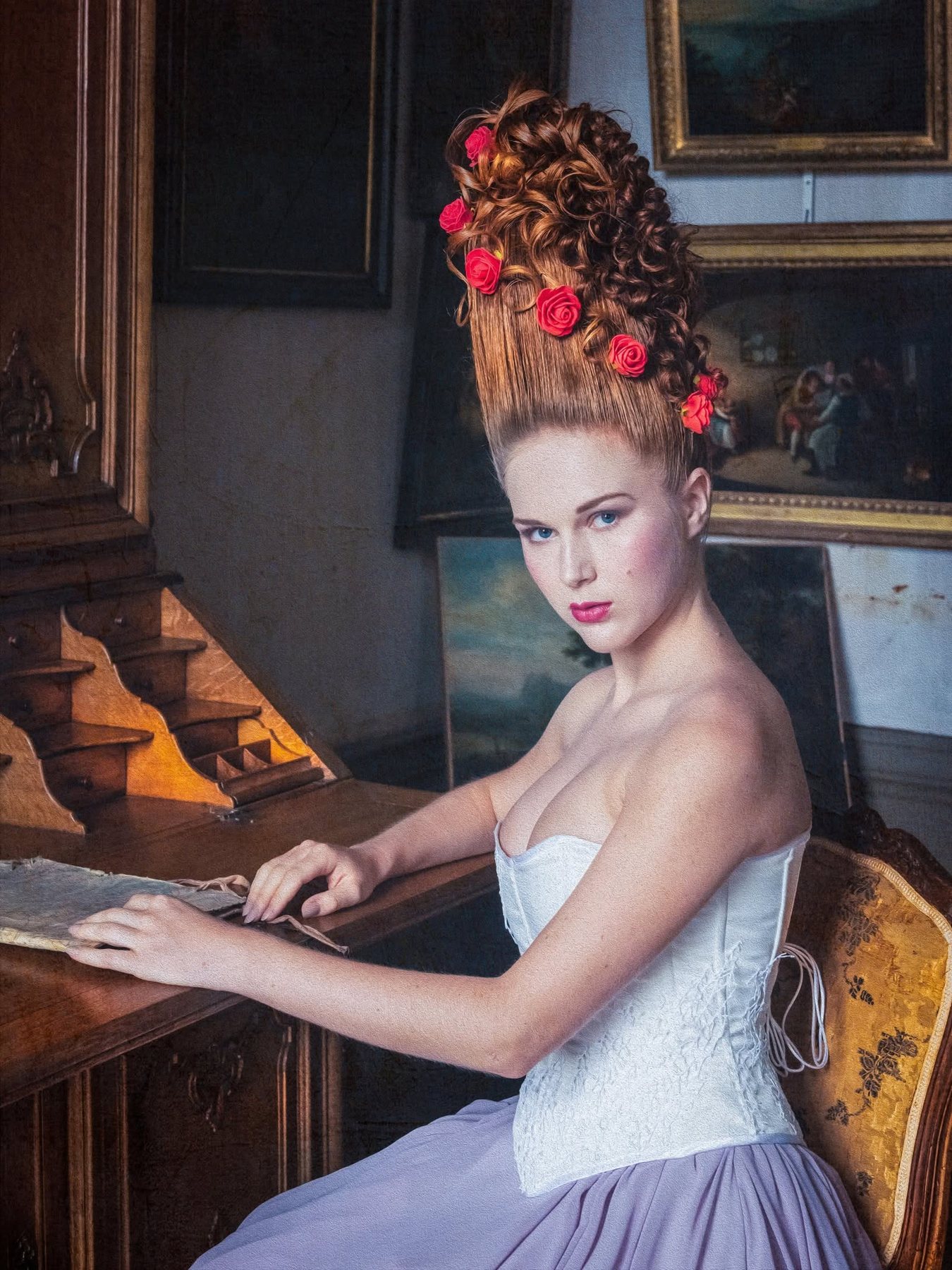 Portrait inspiré des salons anciens