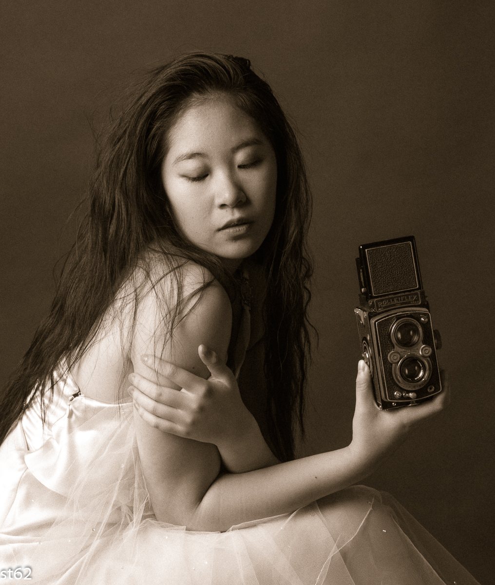 Portrait sépia avec Rolleiflex