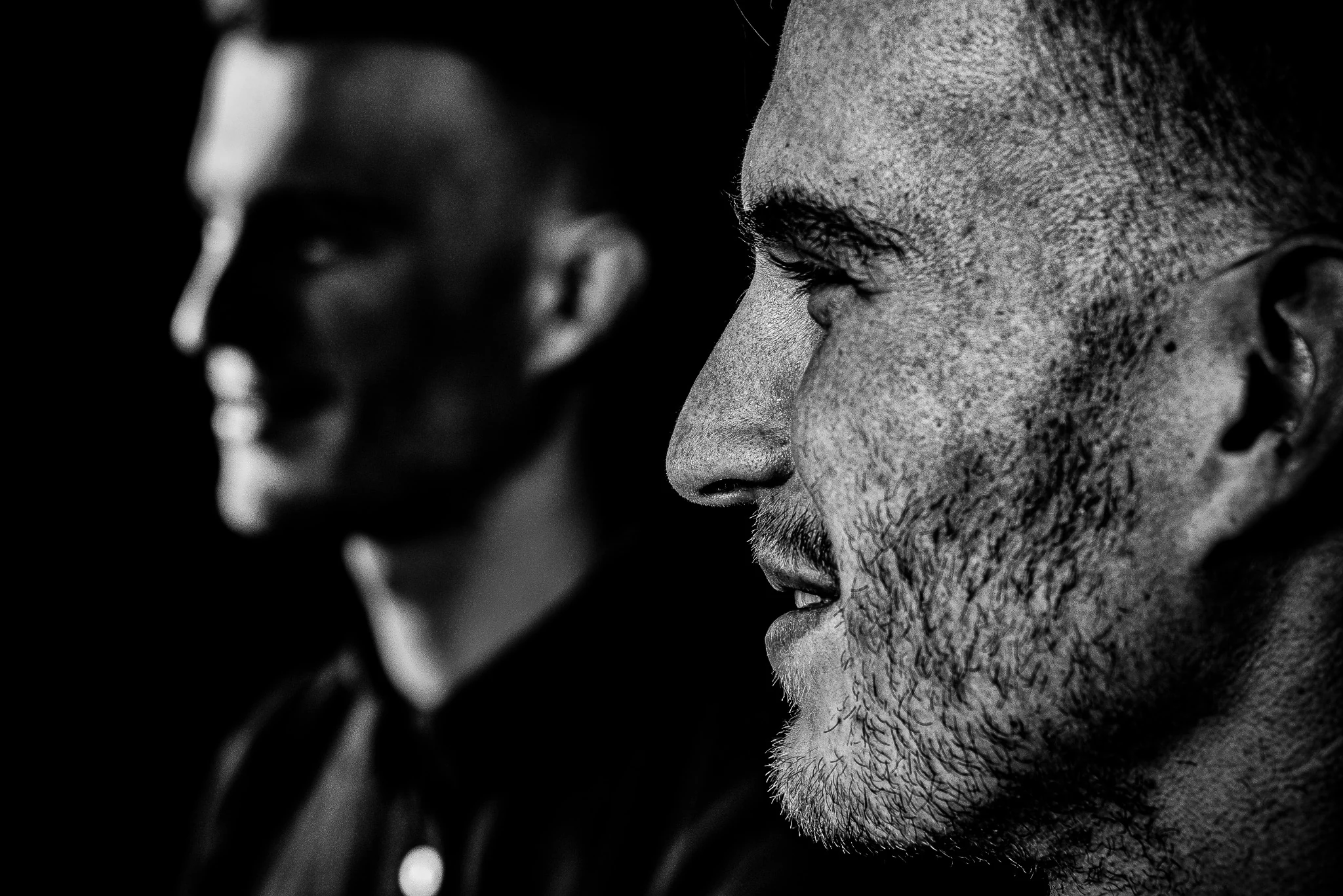 Double portrait masculin de profil