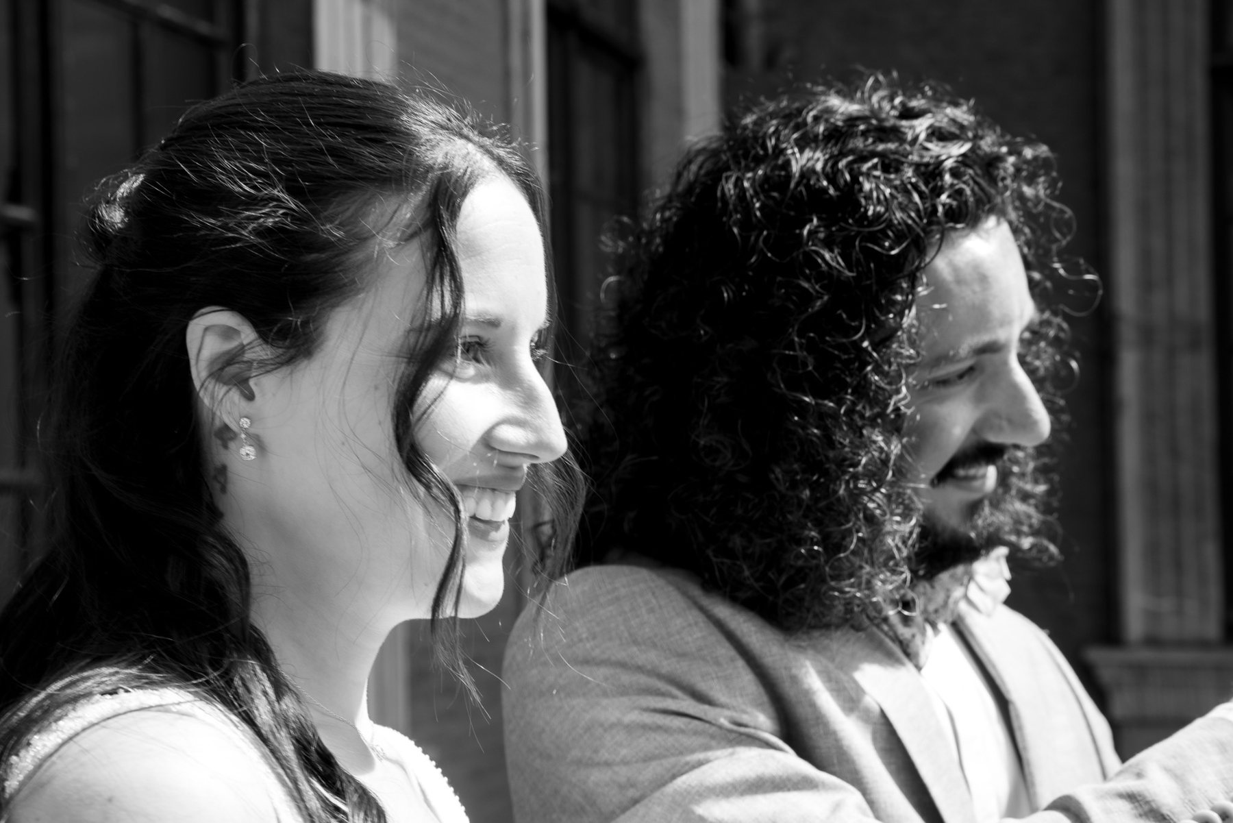 Instant de mariage en noir et blanc